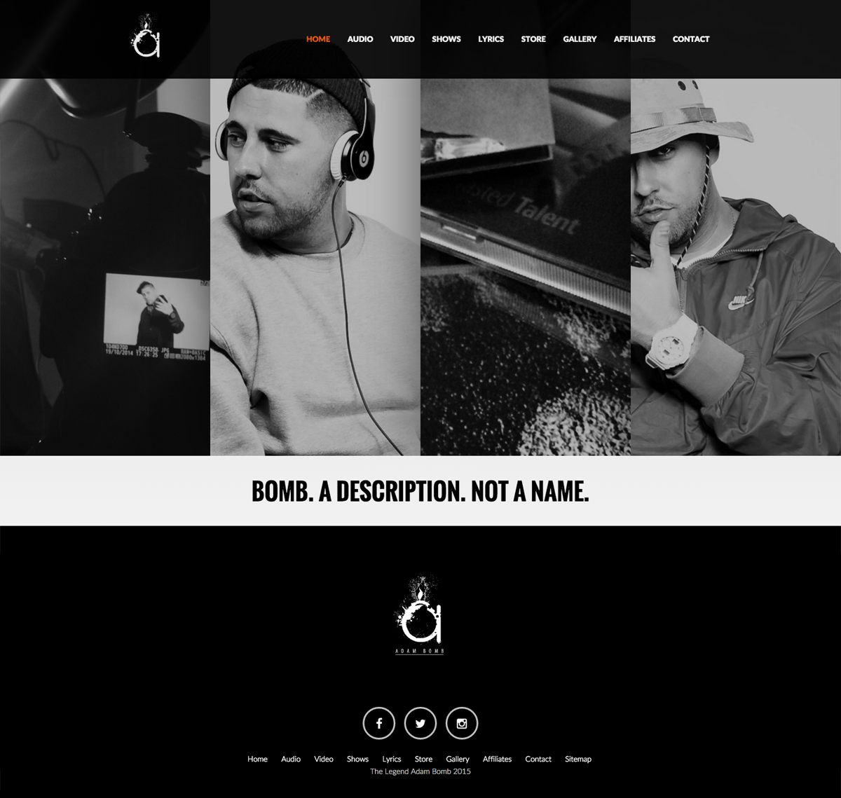 Adam Bomb - Home Screen