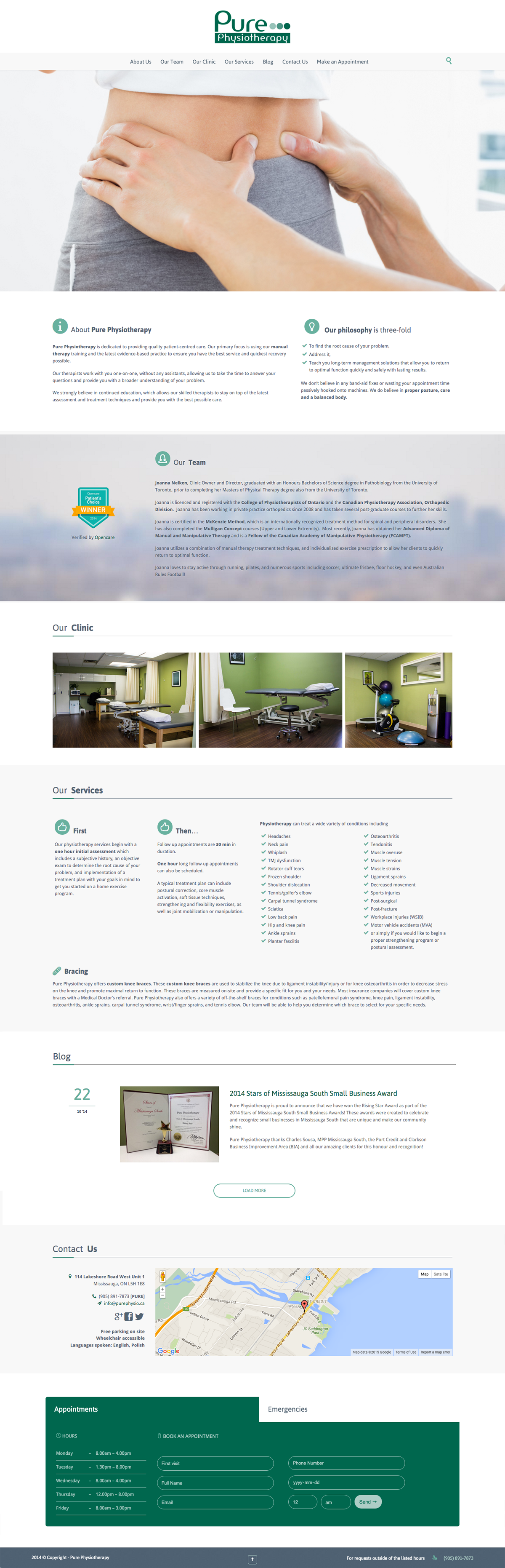 Pure Physio - Main Screen