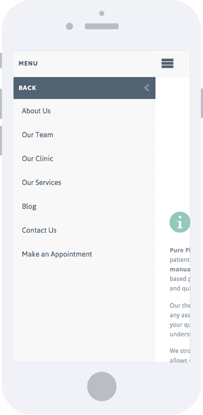 Pure Physio - Nav Mobile