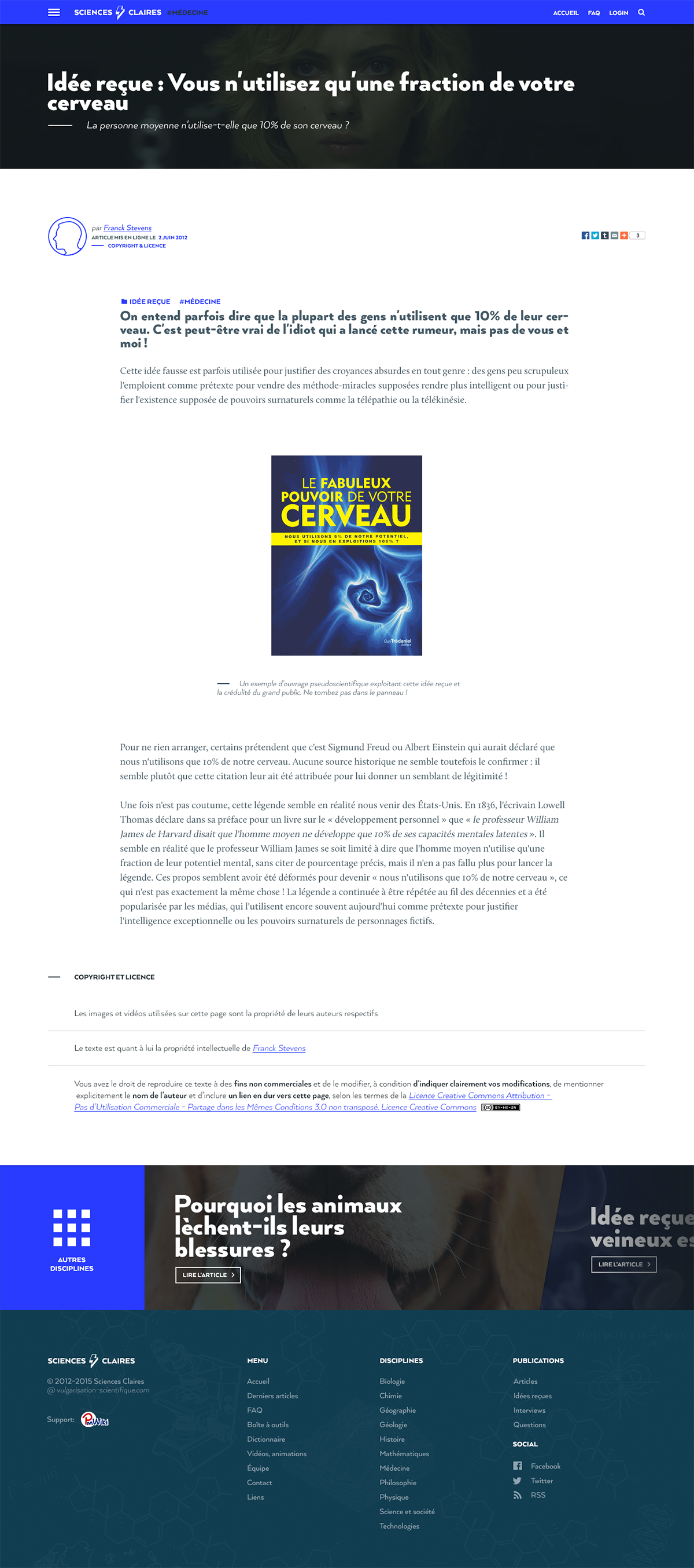 Sciences Claires - Medicine Article